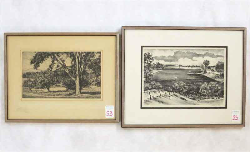 Appraisal: TWO COLLECTIBLE SIGNED ORIGINAL PRINTS Adolph Dehn N Y -