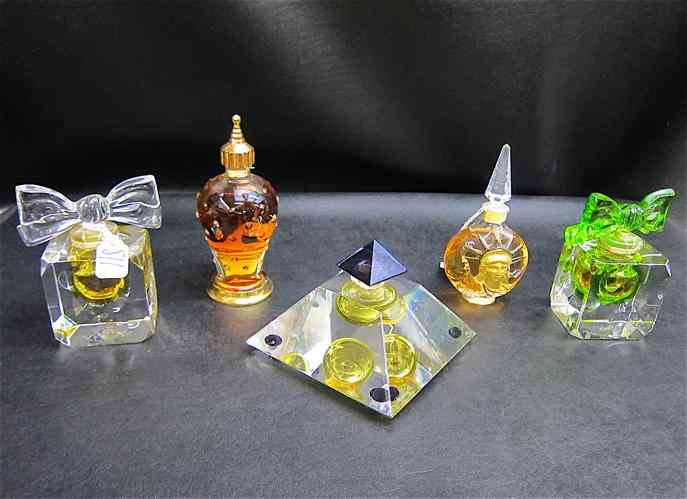 Appraisal: COLLECTION OF FIVE BACCARAT FRENCH PERFUMES all marked Baccarat Heights