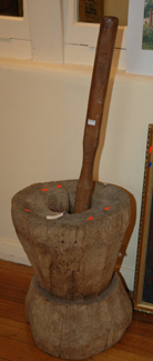 Appraisal: LARGE CARVED MORTER AND PESTLE