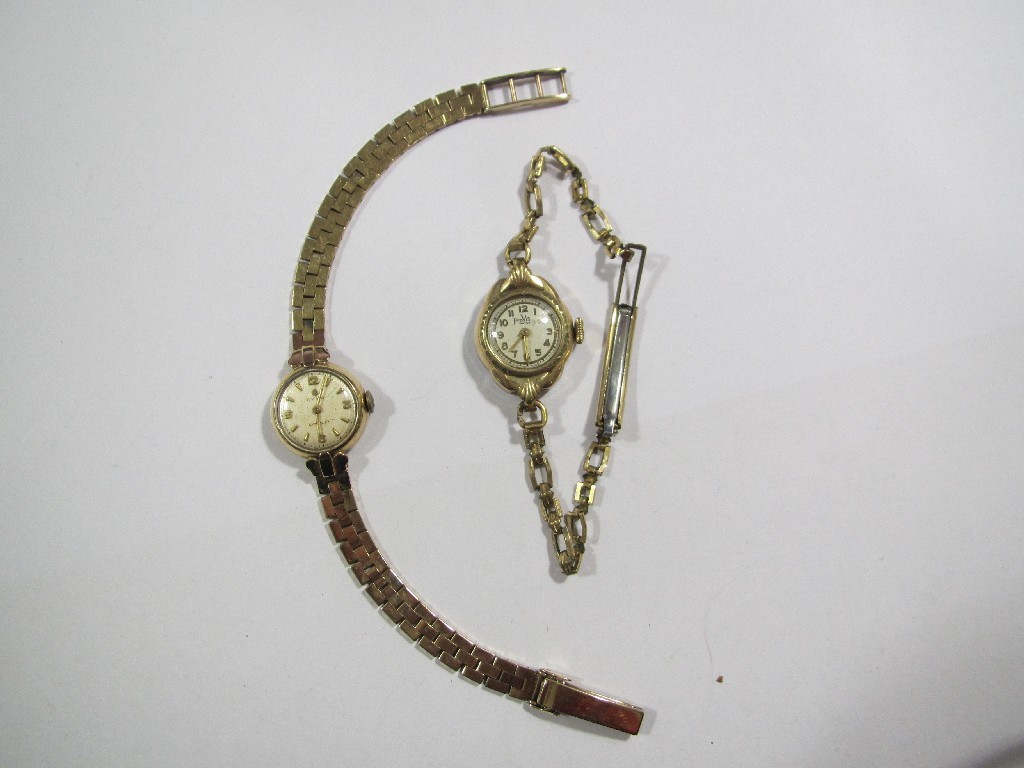 Appraisal: Lot comprising a ladies ct gold bracelet watch by Cyma