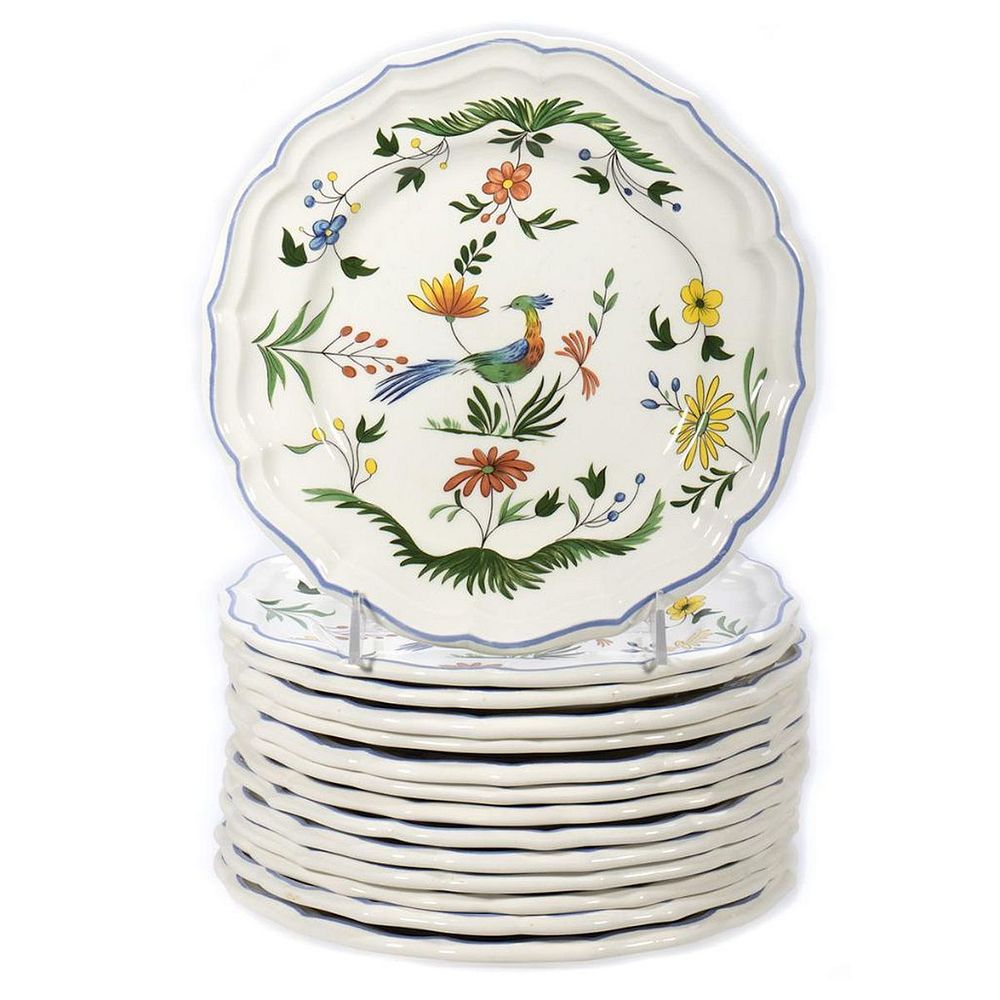 Appraisal: French Gian Majolica Plates A set of fourteen in Plates