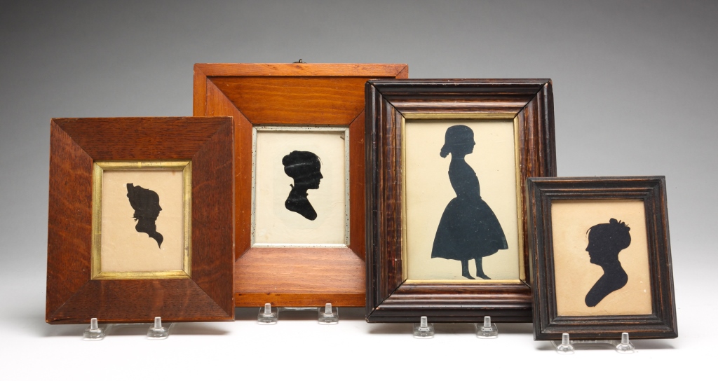 Appraisal: FOUR SILHOUETTES Most likely American st half th century Three