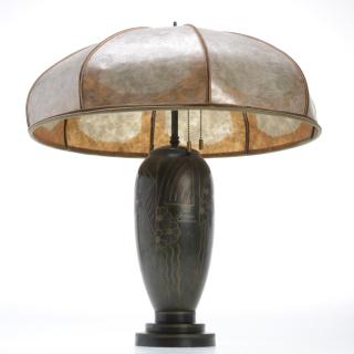 Appraisal: Art Deco patinated table lamp by A Desgranges Art Deco