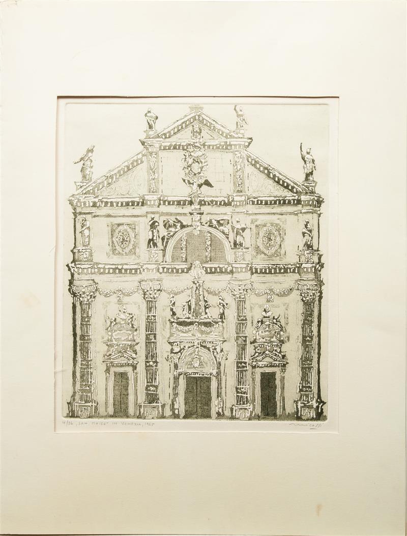 Appraisal: th Century School San Mois in Venezia Etching on Arches