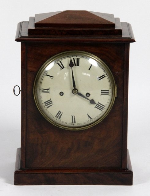 Appraisal: A Georgian mahogany bracket clock the circular enamel dial with