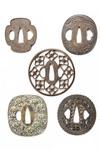 Appraisal: TSUBA - Collection of five early tsuba four iron and