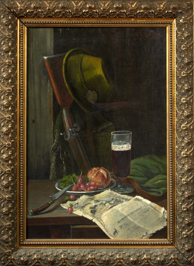 Appraisal: German School Fourth Quarter th Century Still Life with Rifle