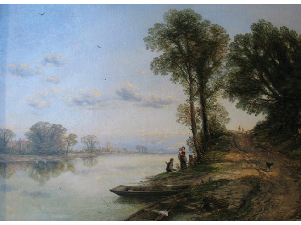 Appraisal: THOMAS CRESWICK The Thames at Mapledurnham signed oil on canvas