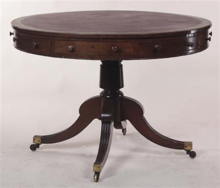 Appraisal: A th century oak drum table the circular top with