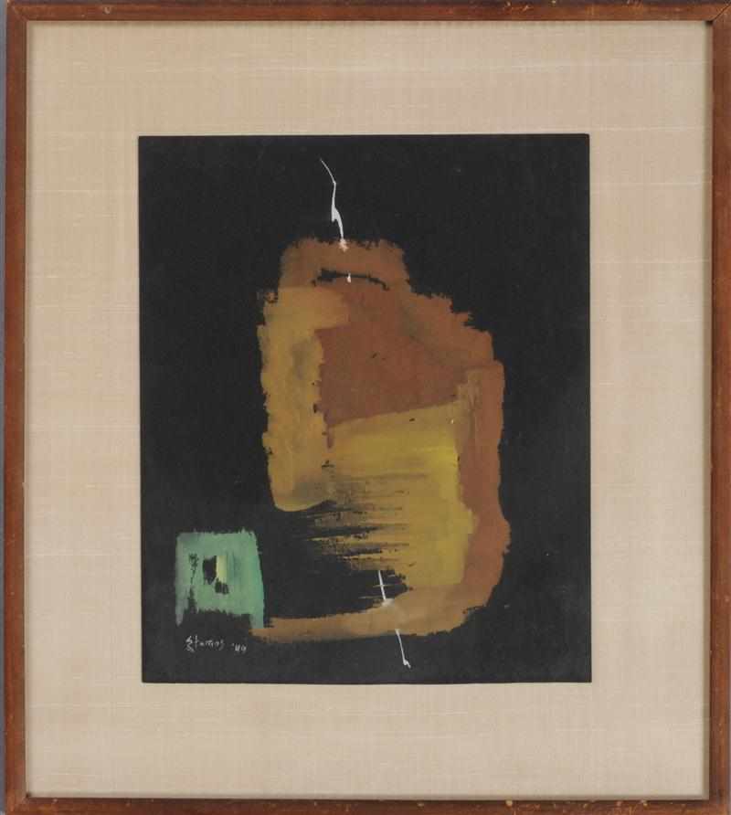 Appraisal: THEODOROS STAMOS - UNTITLED ABSTRACT Gouache on paper signed and