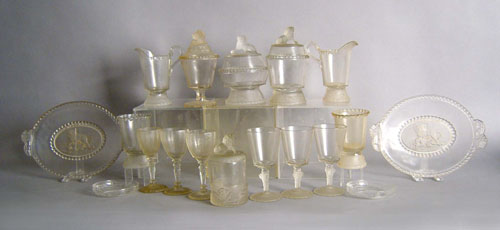 Appraisal: Large group of glass to include bobeches etched wines etc