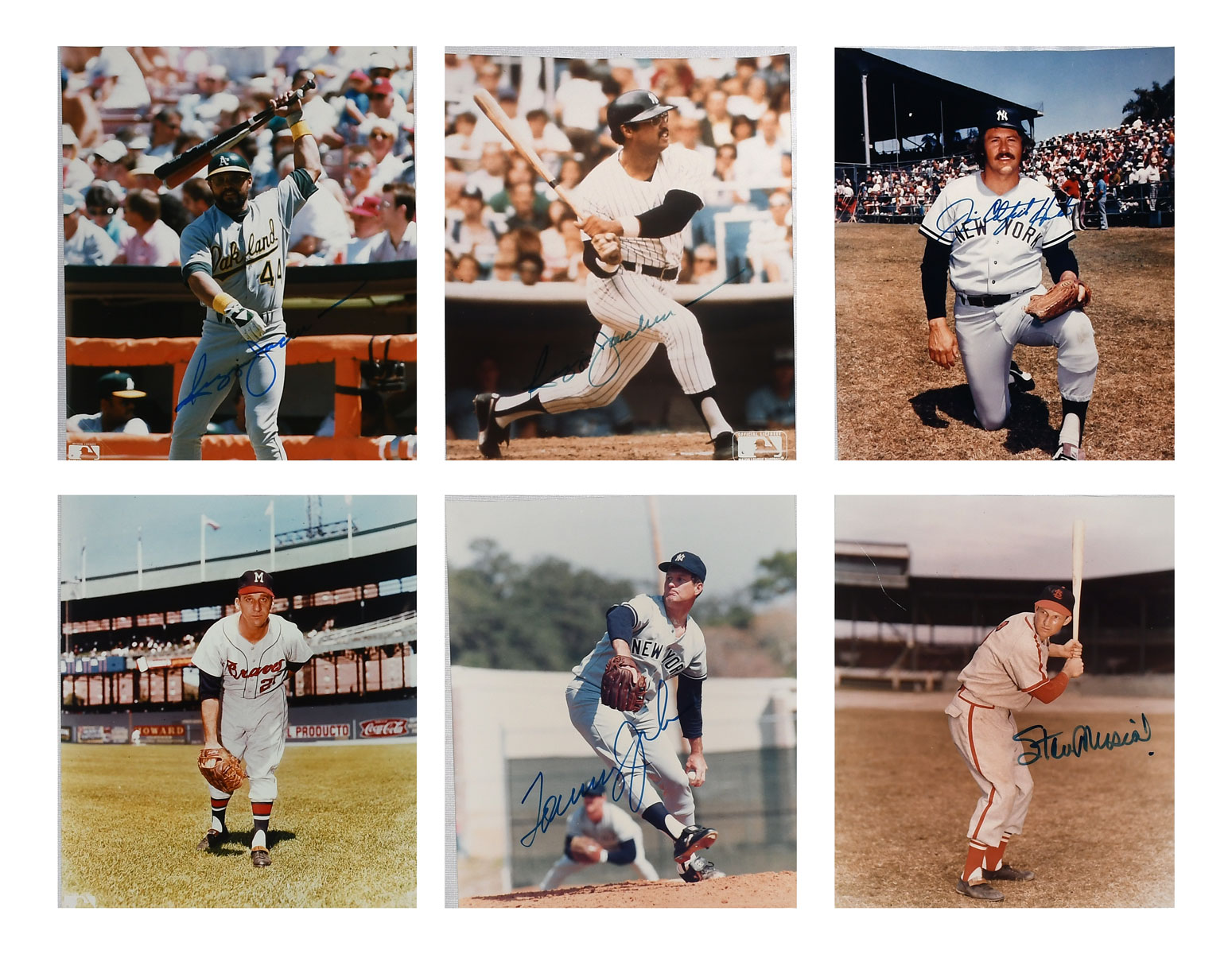 Appraisal: COLLECTION OF SIX MAJOR LEAGUE BASEBALL AUTOGRAPHED COLOR PHOTOGRAPHS To