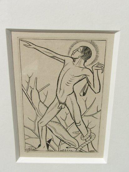 Appraisal: ERIC GILL - 'David' wood engraving x