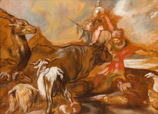 Appraisal: Sale Lot Jean-Baptiste Deshays French - Noah Leading the Animals