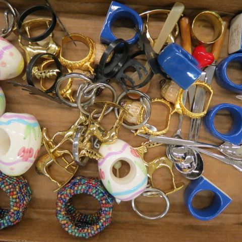 Appraisal: Estate Box Lot of Napkin Rings plus misc