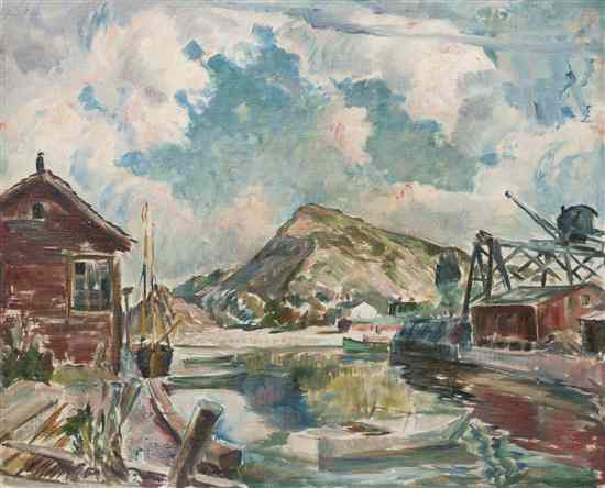 Appraisal: Robert Von Neumann American German - Summer Clouds Over Port