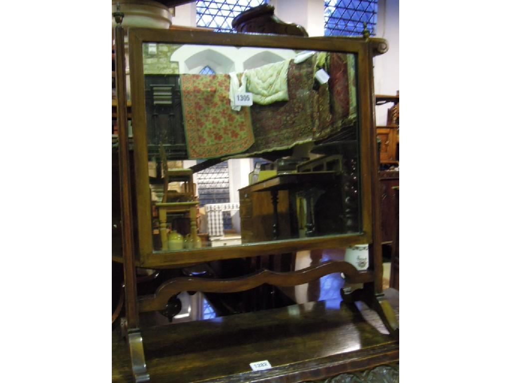 Appraisal: A Georgian style mahogany swing toilet mirror of rectangular form