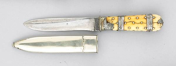 Appraisal: A rare silver and ivory-mounted San Francisco bowie knife by