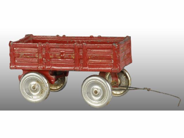 Appraisal: Cast Iron Arcade Red Farm Trailer Toy Description Nickel-plated solid