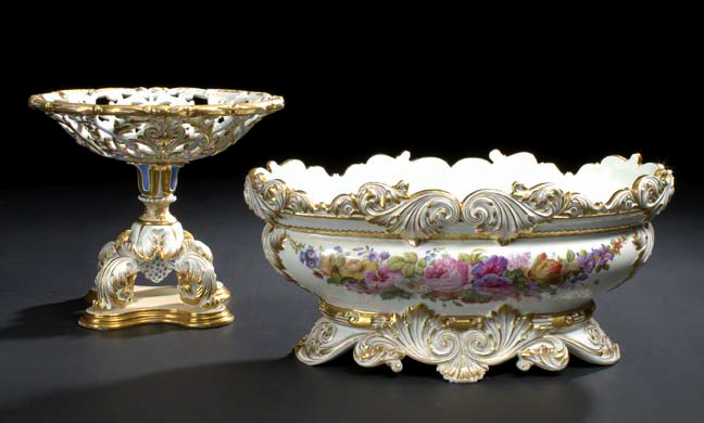 Appraisal: Fine Rare and Large Edouard Honore Paris Porcelain Oval Jardiniere