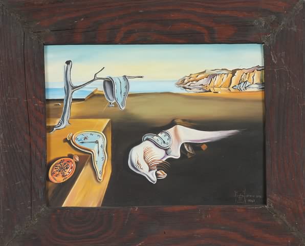 Appraisal: After The Persistence of Memory by Dali oil on canvas