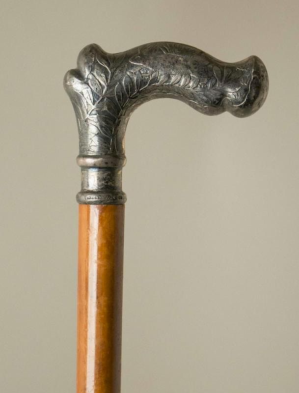 Appraisal: Vanderslice Co Sterling Mounted Cane Vanderslice Co sterling mounted cane