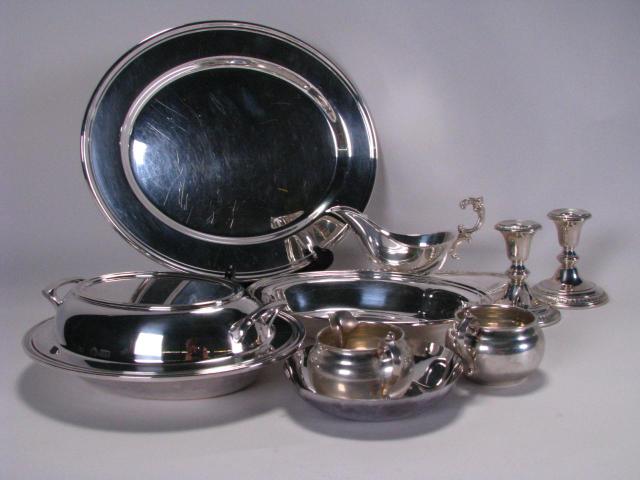 Appraisal: Group of Vintage Silver Plate including gravy boat with under