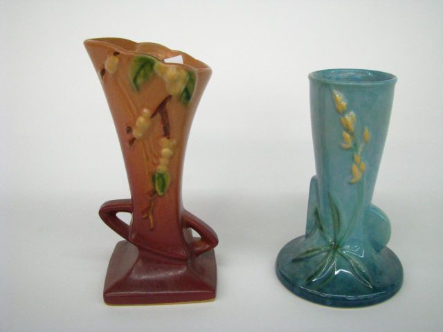 Appraisal: Two pieces of Roseville Pottery including Wincraft blue vase -