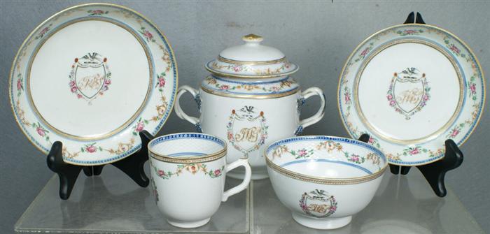 Appraisal: Chinese export Armorial partial tea service c o large saucers