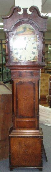 Appraisal: An early th Century oak longcase clock banded in mahogany