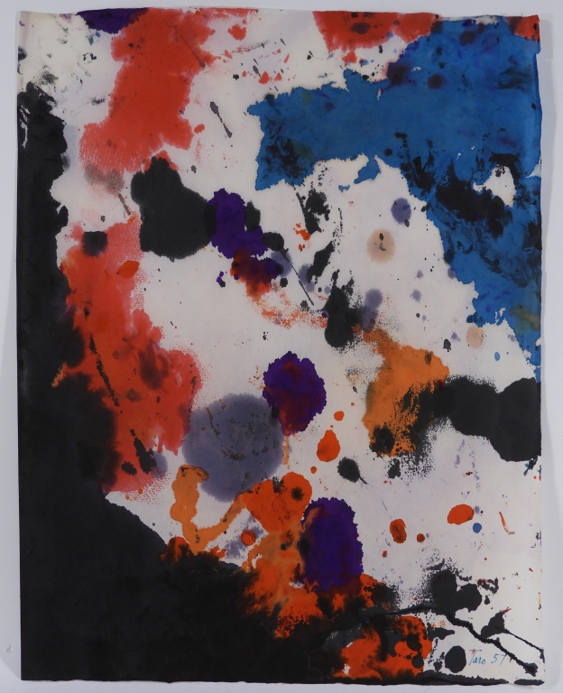 Appraisal: TARO YAMAMOTO ABSTRACT EXPRESSIONIST WC PAINTING Massachusetts New York -