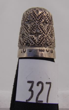 Appraisal: English hand chase dome thimble