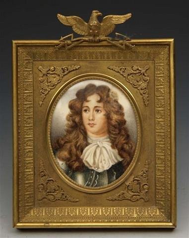 Appraisal: AN OVAL MINIATURE PORTRAIT ON IVORY of a young French