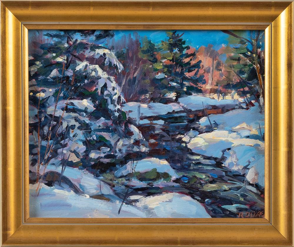 Appraisal: ROBERT W DUFFY Massachusetts Japan - Snowy winter scene with