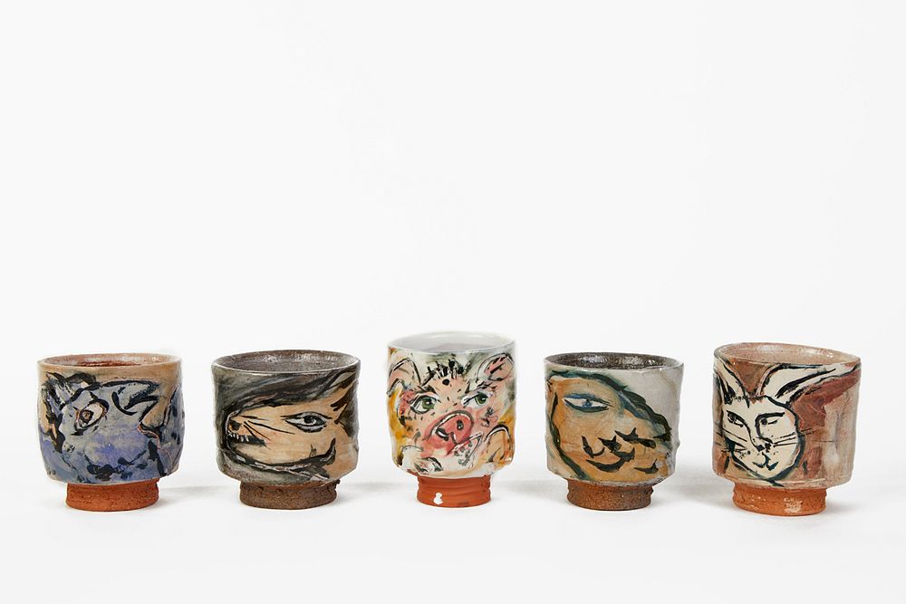 Appraisal: Ron Meyers Five Tea Bowls Ron Meyers b Five Tea