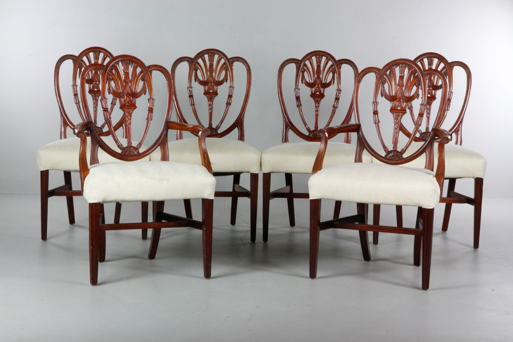 Appraisal: - Set of Hepplewhite Style Chairs Set of six Hepplewhite