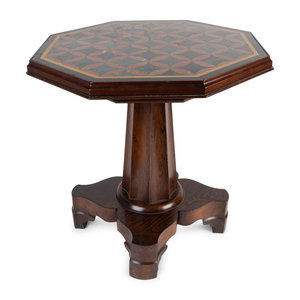 Appraisal: A Regency Faux-Grained Rosewood Adjustable Height Piano Stool Converted to