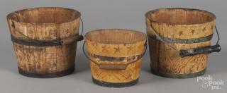 Appraisal: Three painted child's pails th c inscribed Good Girl and