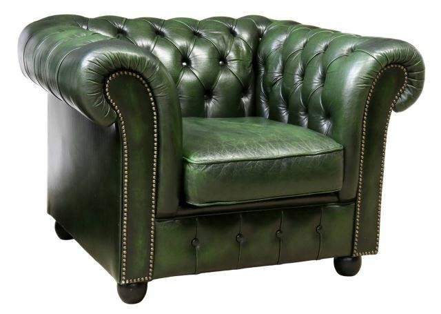 Appraisal: English club chair Pendragon late th c in green leather