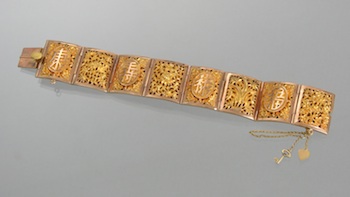 Appraisal: A Two-Tone Gold Bracelet k rose and yellow gold bracelet