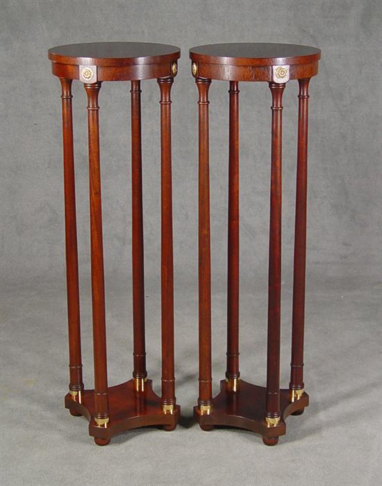 Appraisal: Pair of Mahogany Directoir Style Stands Late th Century Four