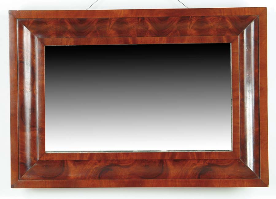 Appraisal: EMPIRE OGEE MAHOGANY RECTANGULAR MIRROR Nice mahogany veneers SIZE -