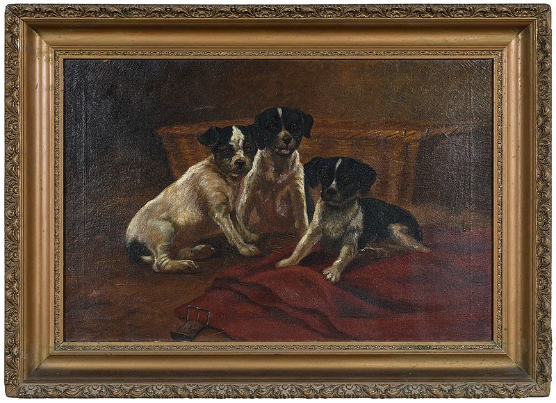 Appraisal: Thomas Dalton Beaumont American - Three Pups signed lower left