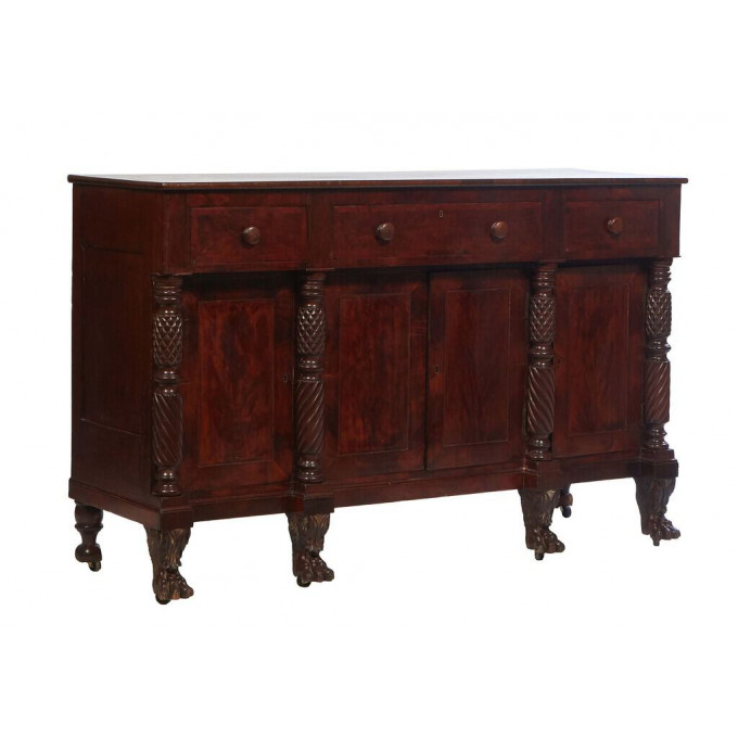 Appraisal: Large American Classical Revival Carved Mahogany Sideboard late th c