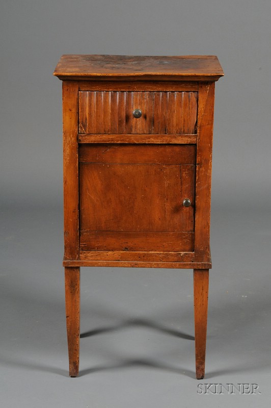 Appraisal: Continental Neoclassical Walnut Night Table early th century rectangular top