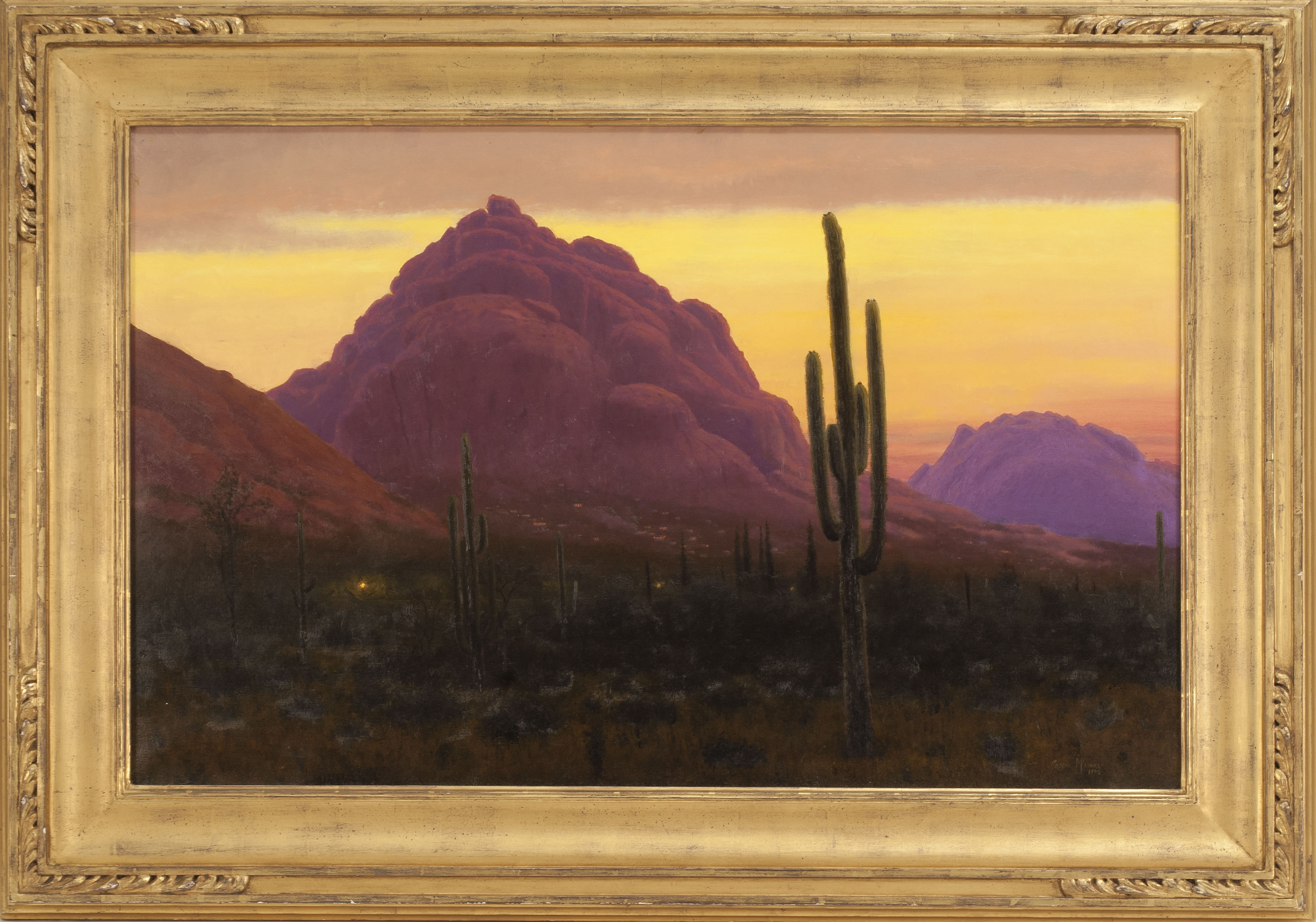 Appraisal: JOSEPH MCGURLAmerican b Camelback Twilight Signed lower right Joseph McGurl