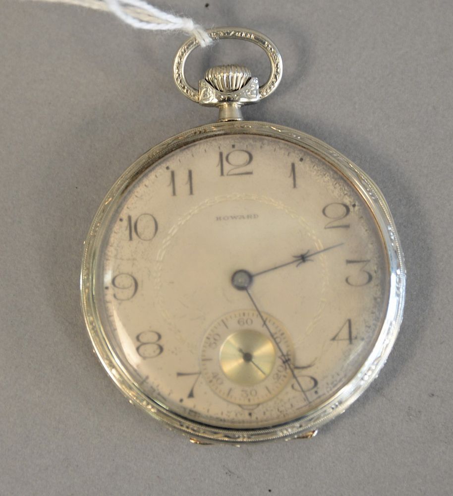 Appraisal: K white gold Howard open face pocket watch case and