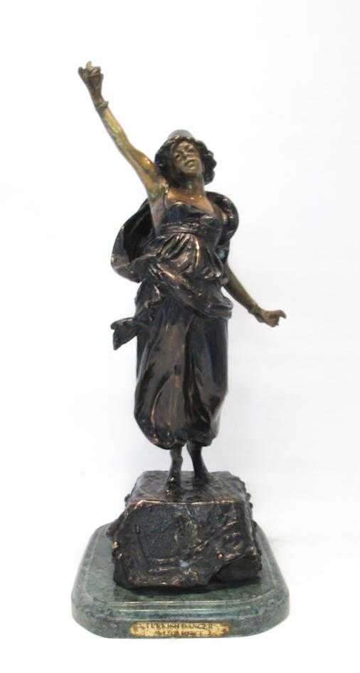 Appraisal: CAST BRONZE SCULPTURE AFTER LEON PIERCE titled Turkish Dancer Height