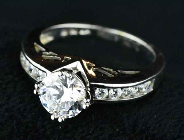 Appraisal: LADY'S CZ RINGConsisting of karat white gold CZ's grams total