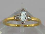 Appraisal: An carat yellow gold and solitaire diamond ring the marquise